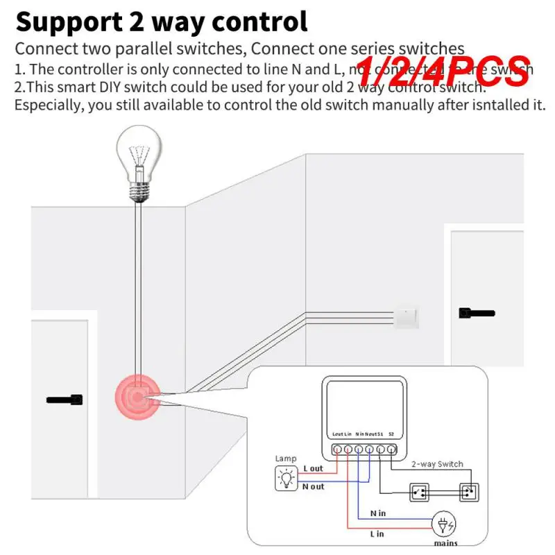 1/2 /4ШТ Youpin Smart Switch Minin Wifi/Беспроводные выключатели света 10/16a Smart Home Control w / Tuya Smart Life Alexa