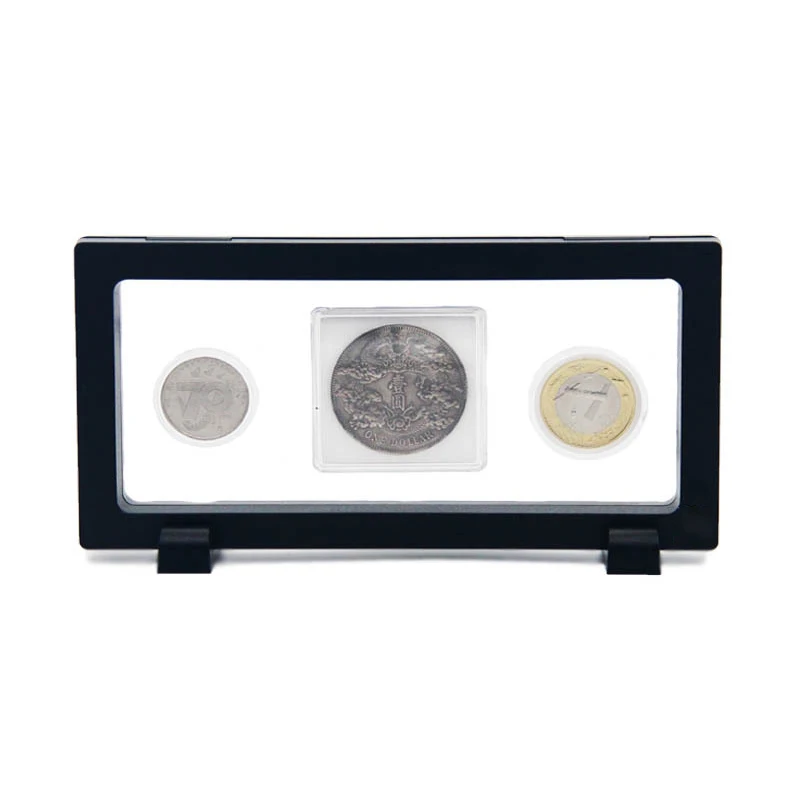 1 * Коробка для показа монет Коробка для отображения ювелирных изделий Футляр для хранения подставки Держатель Контейнер для коллекции 180 * 90 мм Прозрачная монета с изображением славы