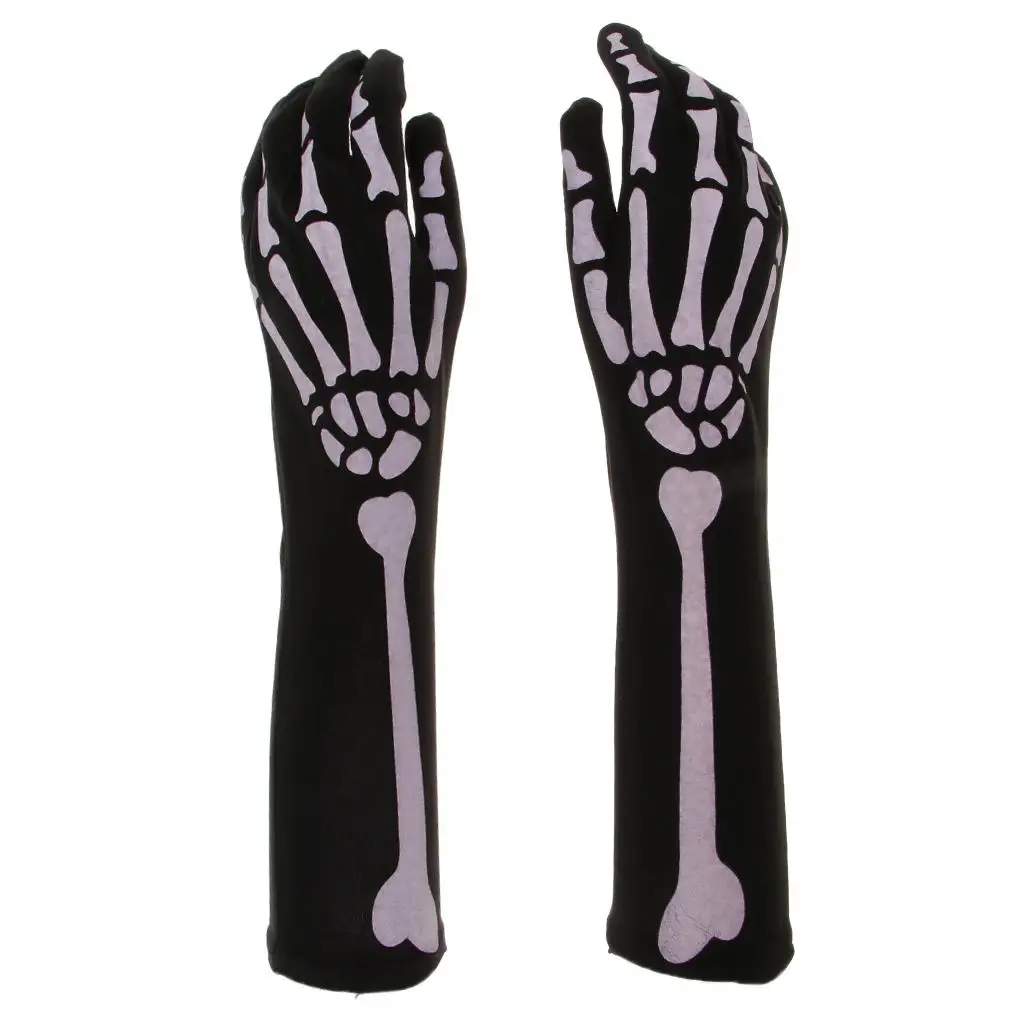 1 пара длинных перчаток со скелетом на Хэллоуин, костюмы, аксессуар для косплея, вечеринки