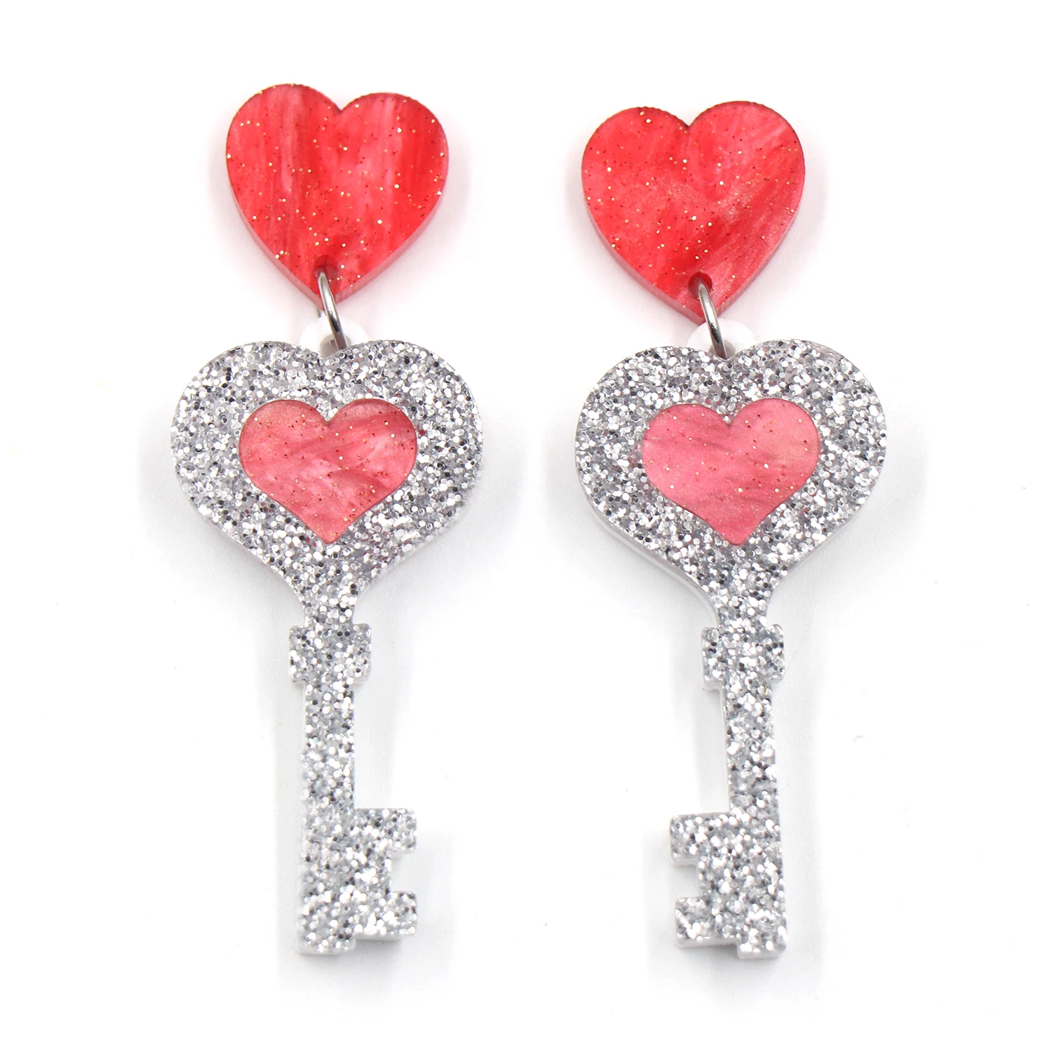 1 пара топовых модных украшений CN Drop heart Love Key, МОДНЫЕ акриловые серьги, ювелирные изделия для женщин