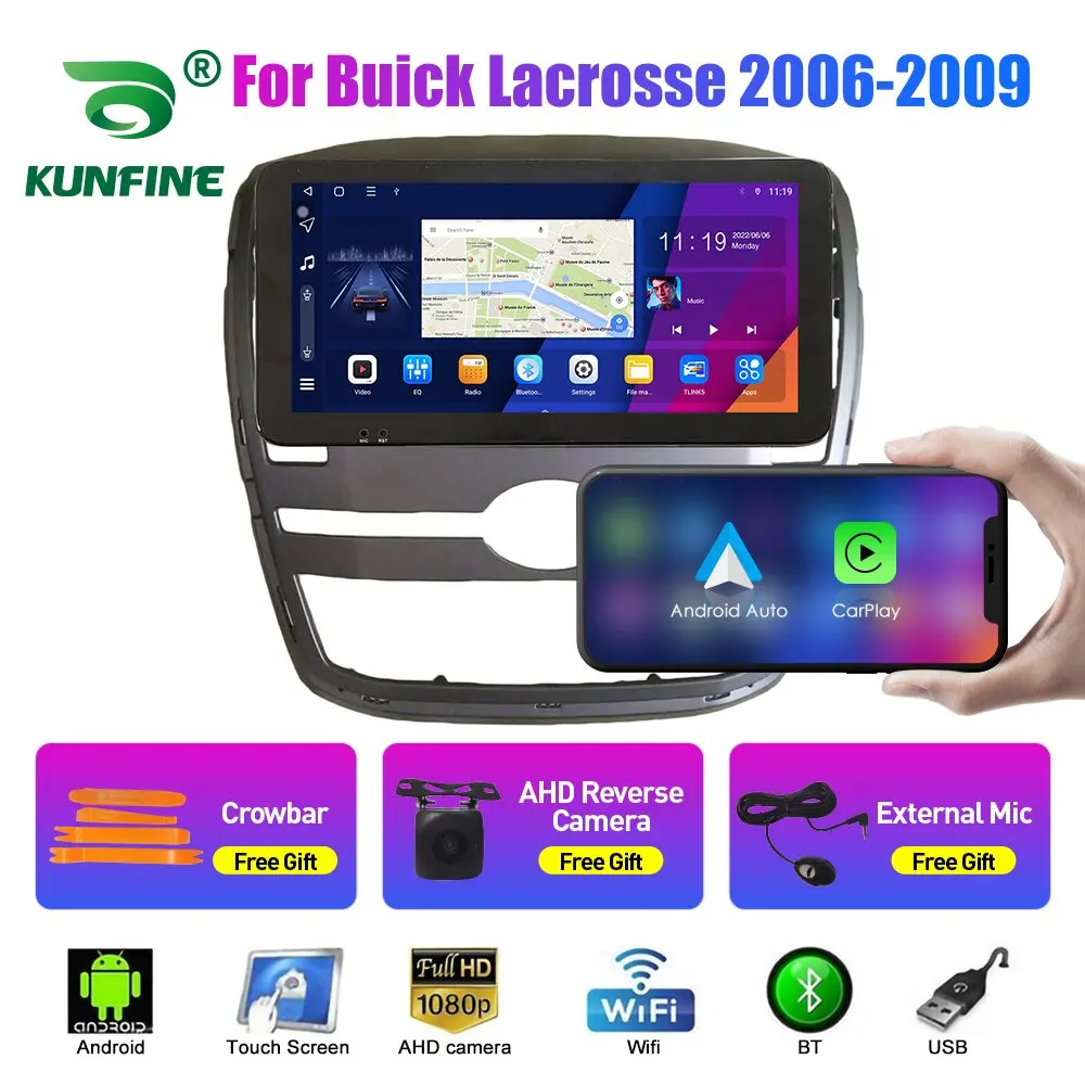 10,33 Дюймовый Автомобильный Радиоприемник для Buick Lacrosse 2006-09 2Din Android Восьмиядерный Автомобильный Стерео DVD GPS Навигационный Плеер QLED Экран Carplay
