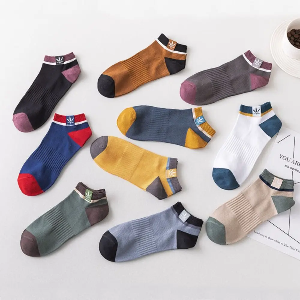 10 пар спортивных мужских носков, модные красочные носки с манжетами в виде кленовых листьев, впитывающие пот Хлопчатобумажные носки Для женщин