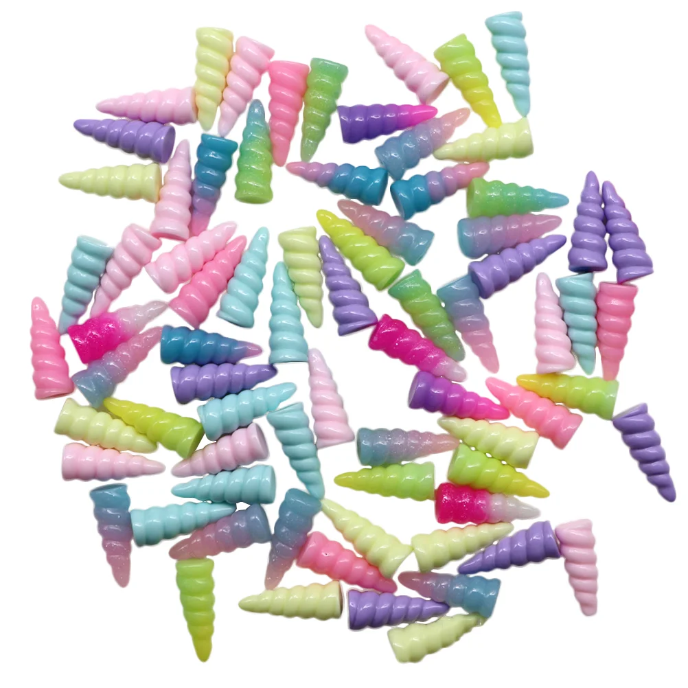 10 шт. игрушки из рога единорога, украшения в форме спирали из смолы, праздничные принадлежности для вечеринок (случайный цвет)