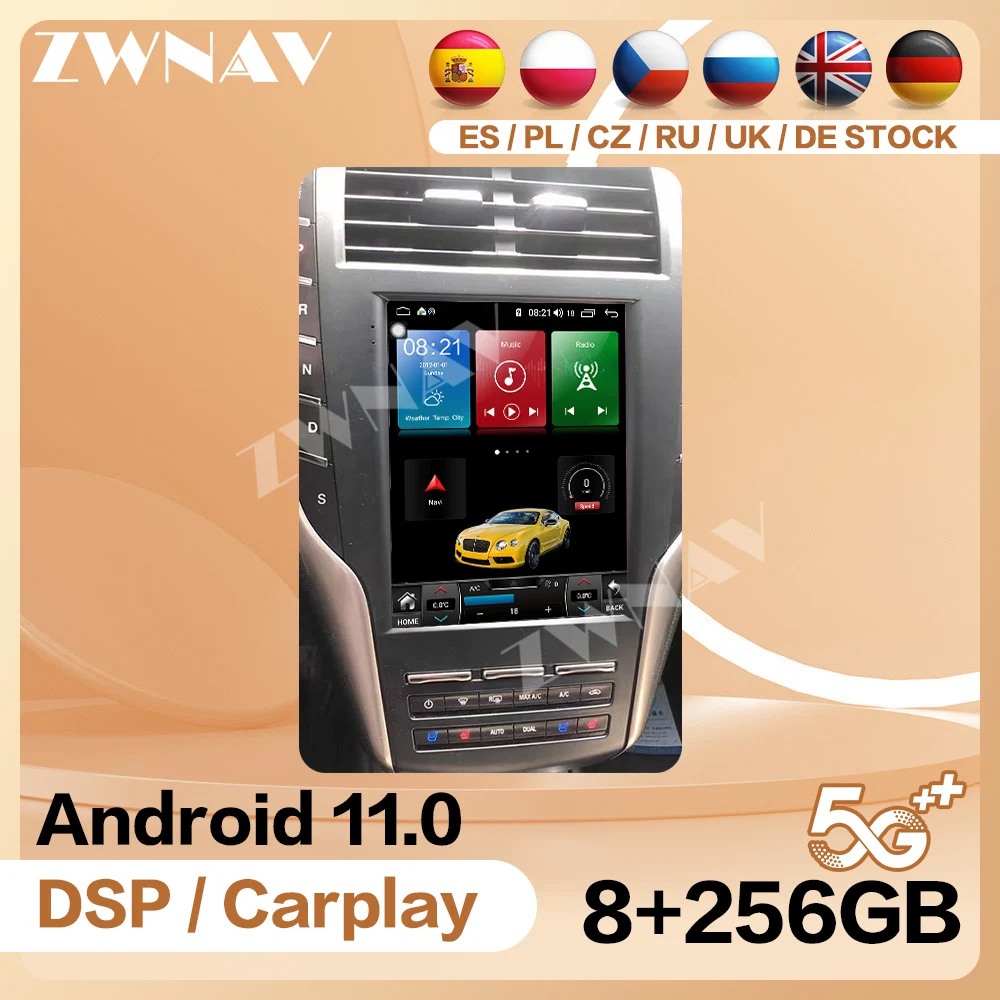 128 ГБ Carplay Radio Tesa- GPS.Аудиоприемник для Lincoln MKC 1 Din Android Мультимедийный плеер Стерео головное устройство с автоматическим сенсорным экраном