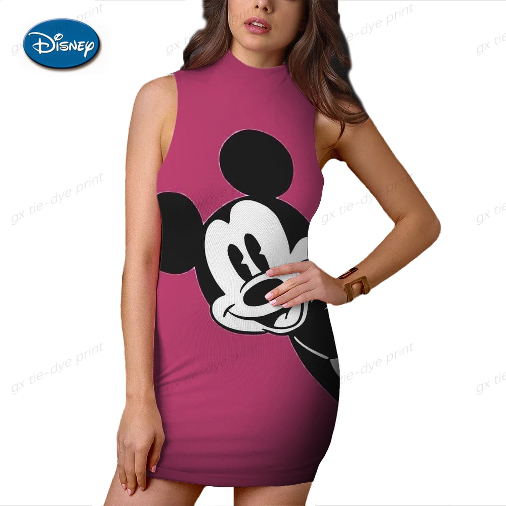 2023 Disney Minnie Mickey Mouse, цельная сексуальная юбка без рукавов с ягодицами, летняя новая сексуальная уличная Y2K, повседневное пляжное платье, горячая распродажа