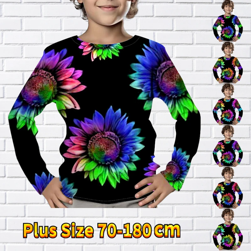 2023 Новый модный пуловер для мальчиков, повседневная футболка, Детская одежда, Зимний детский винтажный топ с длинным рукавом и круглым вырезом, осенний топ с круглым вырезом