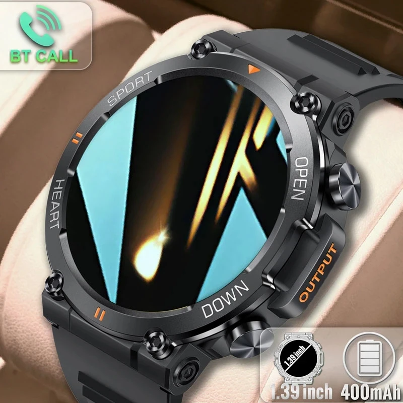 2023 Прочные военные смарт-часы для мужчин для Android Xiaomi Ios Watch 100 + Спортивных часов BT Call Водонепроницаемые Оригинальные Умные часы для мужчин