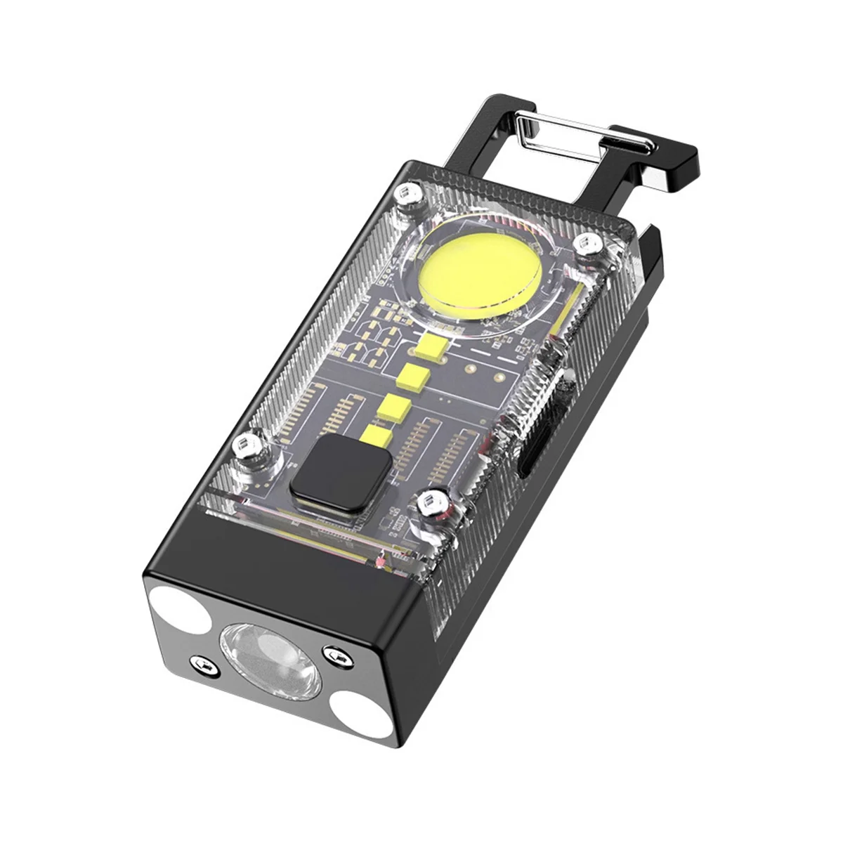 2ШТ Брелок-фонарик, 1500 люмен, мини-EDC-фонарик USB C с магнитным, 9 режимов, маленький мощный фонарик на солнечной батарее