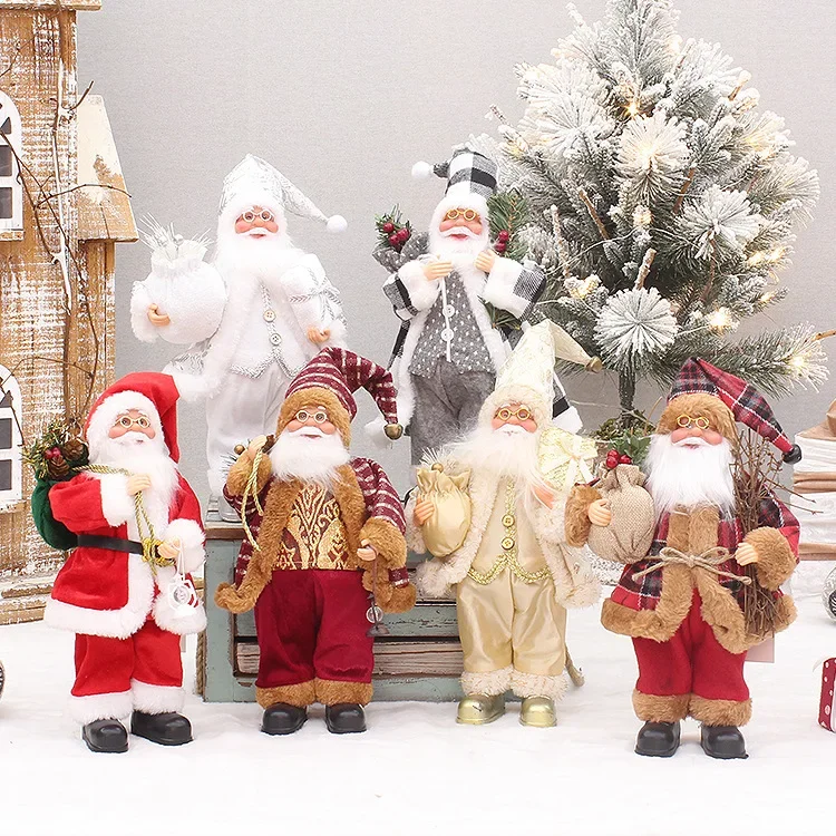 30-Сантиметровые уличные фигурки Санта-Клауса, украшения для вечеринок, Креативное оформление гостиной, создающее праздничную атмосферу.