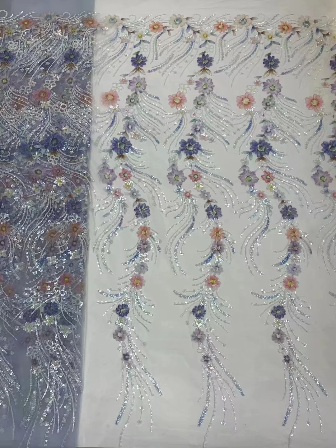 3d кружевные ткани с пайетками, Роскошное вечернее платье для вечеринок, свадебная сетка 2024, Ткань ручной работы, расшитое бисером кружево для шитья Xb