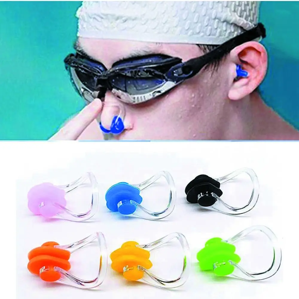5 шт./лот, высококачественный многоразовый Мягкий силиконовый зажим для носа для плавания, Удобные зажимы для носа для дайвинга, серфинга, плавания Для взрослых и детей