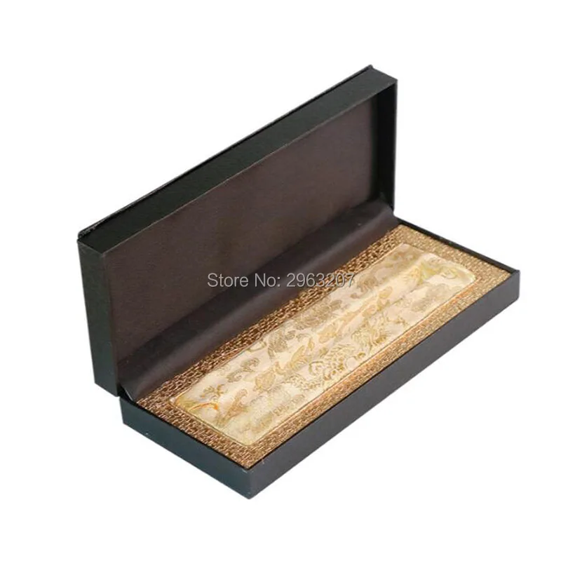 50 шт./лот Роскошная подарочная коробка для деловых ручек, черный карандаш, прямоугольная коробка из искусственной кожи, дисплей, Хрустальная упаковка для ручек
