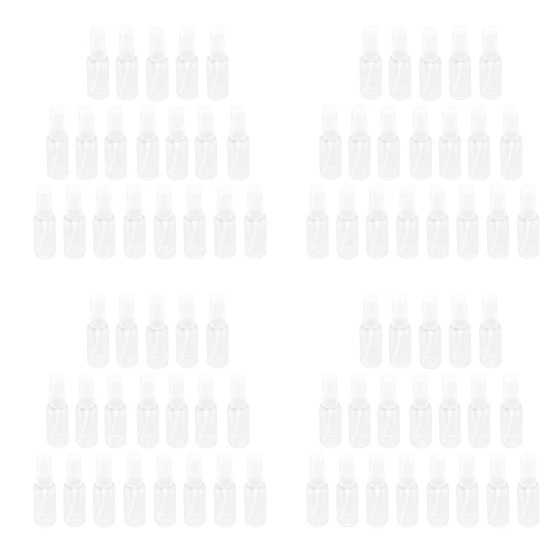 80 ШТ 30 Мл (1 унция) прозрачных пластиковых бутылок для распыления тумана, прозрачных дорожных бутылок, портативных бутылок для многоразового использования