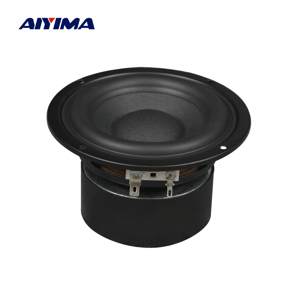 AIYIMA 4-дюймовый динамик сабвуфера 4, 8 Ом, 45 Вт, низкочастотный динамик, Длинноходный басовый звук, громкоговоритель DIY 2.1 для домашнего кинотеатра