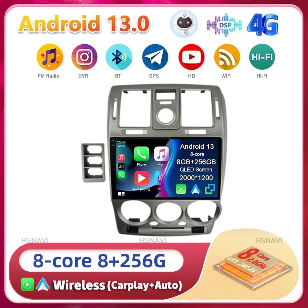 Android 13 Carplay Auto Для HYUNDAI GETZ 2002-2008 2009 2010 2011 Автомобильный Радио Мультимедийный Видеоплеер GPS Стерео 2din Головное Устройство 4G