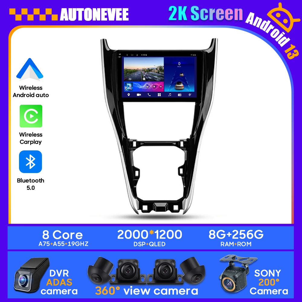 Android Автомобиль Для Toyota Harrier XU60 2013-2020 Автомобильный Стереосистема Мультимедийный Радиоплеер GPS BT Carplay Android Auto No 2Din DVD BT