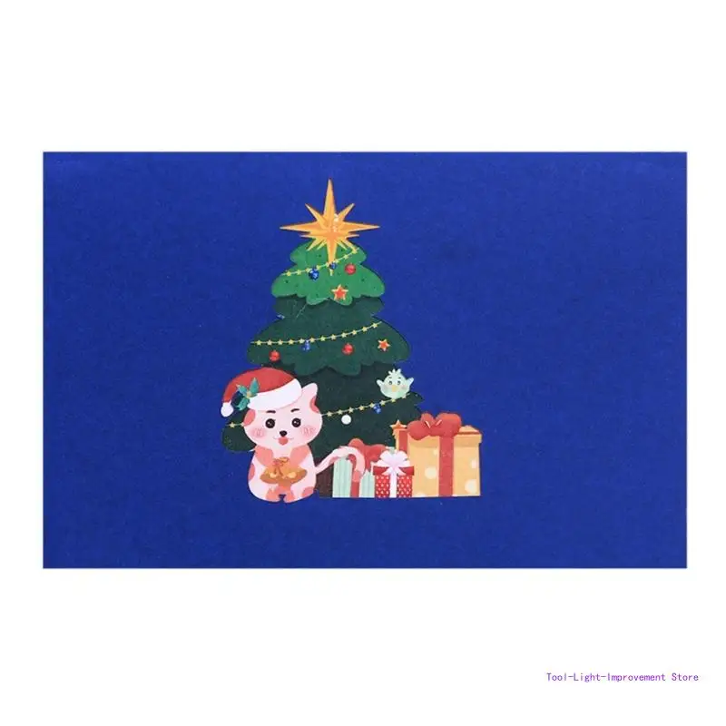 C63E Праздничная 3D открытка с животными, памятный подарок Друзьям семьи и близким к Рождественской открытке Аксессуар