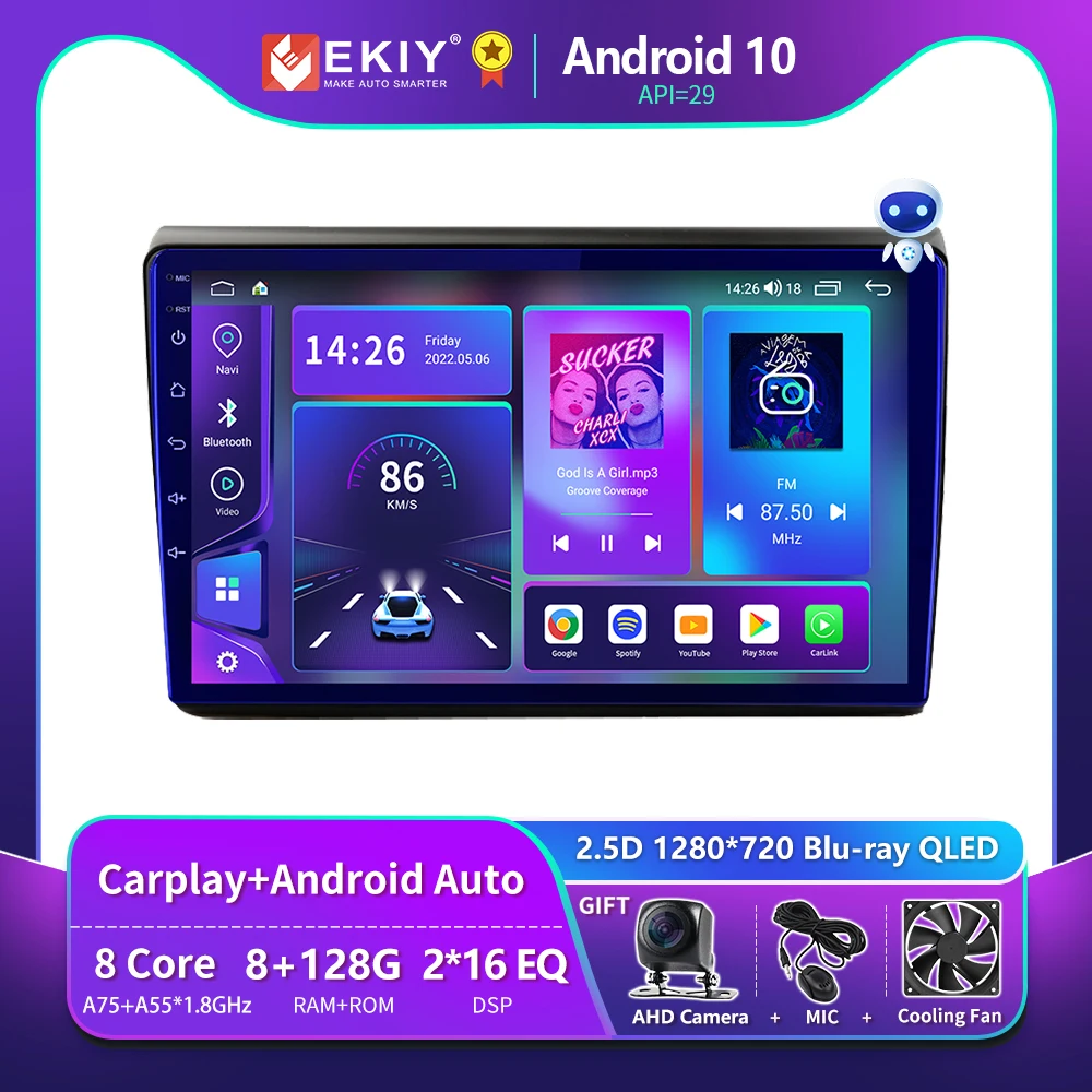 EKIY T900 Android 10 Стерео Для Fiat Bravo 2007-2012 Автомобильный Радио Мультимедийный Плеер Навигация GPS Auto Carplay 2 DIN Аудио Без DVD