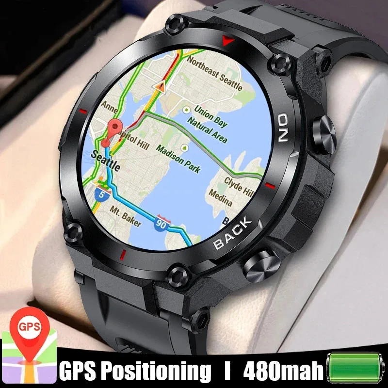 K37 Мужские GPS Смарт-Часы 480 мАч Спорт На открытом Воздухе Фитнес-Браслет Наручные Часы 24 Часа Монитор Сердечного Ритма Трекер IP68 Smartwatch