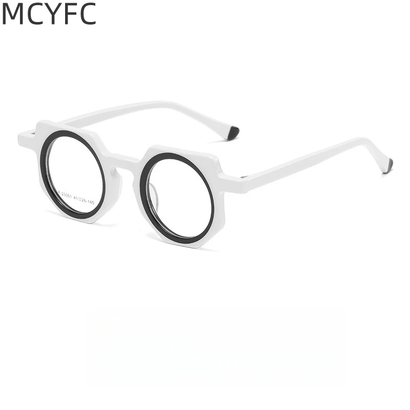 MCYFC Круглые нерегулярные очки для женщин Модные ацетатные оправы для очков ручной работы Мужские Дизайнерские оправы для очков с цветочным вдохновением
