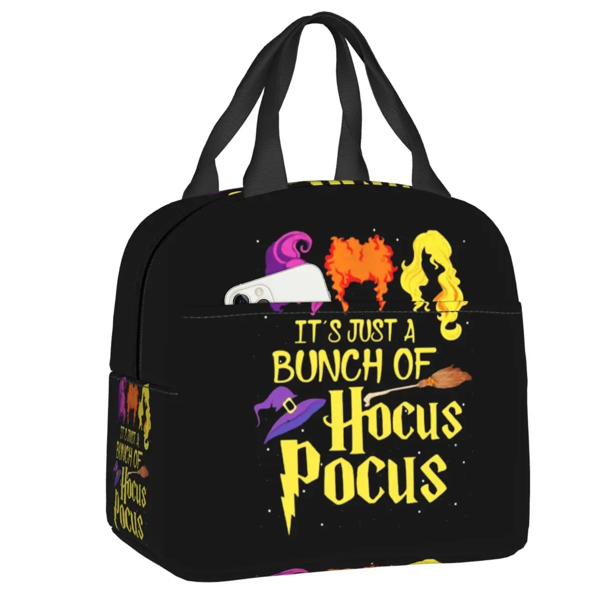 Pocus Hocus С цитатами на Хэллоуин, сумка для ланча, Термоохладитель, изолированный ланч-бокс для женщин, детей, работы, контейнер для еды для пикника