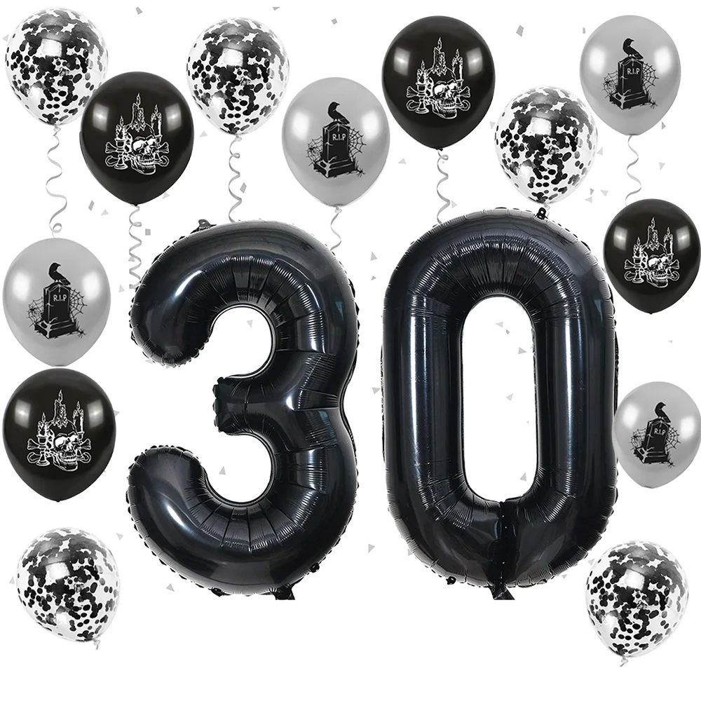 RIP 20s Birthday для оформления 30-летия Женщины Мужчины Вечеринка 30-летия Гигантский воздушный шар с цифрами из фольги, конфетти на день рождения, латексный шар