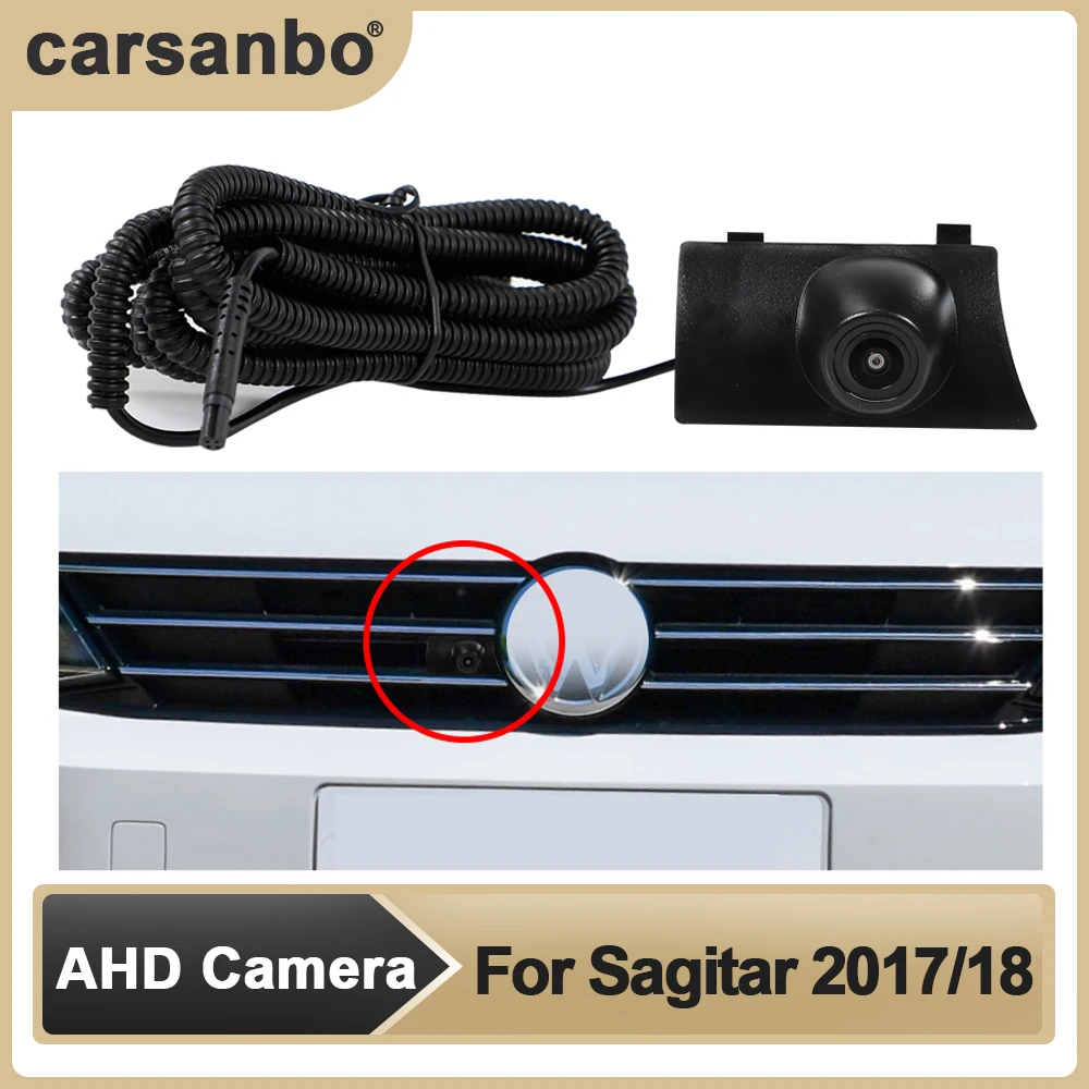 Автомобильная AHD Камера OEM с Видом спереди HD Ночного Видения Рыбий Глаз 150 ° Хромированная Камера для VW 2017/2018 Sagitar Система Мониторинга Парковки
