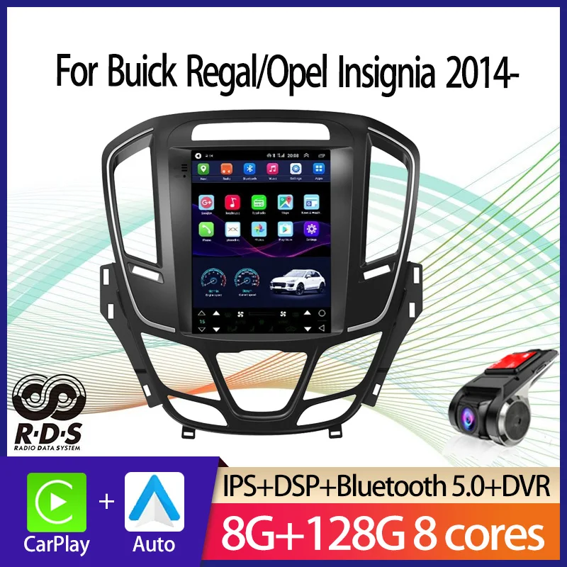 Автомобильная GPS-навигация Android в стиле Tesla для Buick Regal/Opel Insignia 2014- Автомагнитола, стереомагнитофон, мультимедийный плеер с BT WiFi