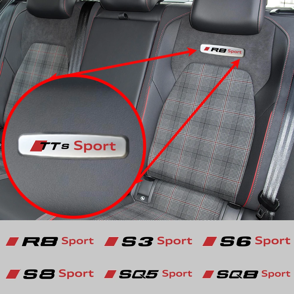 Автомобильная Металлическая Эмблема Наклейки на сиденья Auto anti-kick pad коврик для пола Значок для Audi RS Sport R8 S1 S3 S4 S5 S6 S7 S8 SQ2 SQ5 SQ7 SQ8 TTS