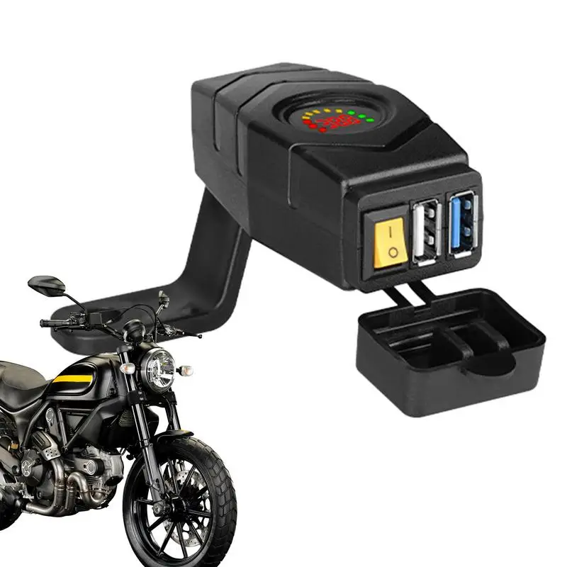 Автомобильное зарядное устройство USB C, аккумулятор для скутера, автомобиль со светодиодным контролем напряжения, автомобильное зарядное устройство для электромобиля Type C, 2-портовая полноскоростная зарядка для
