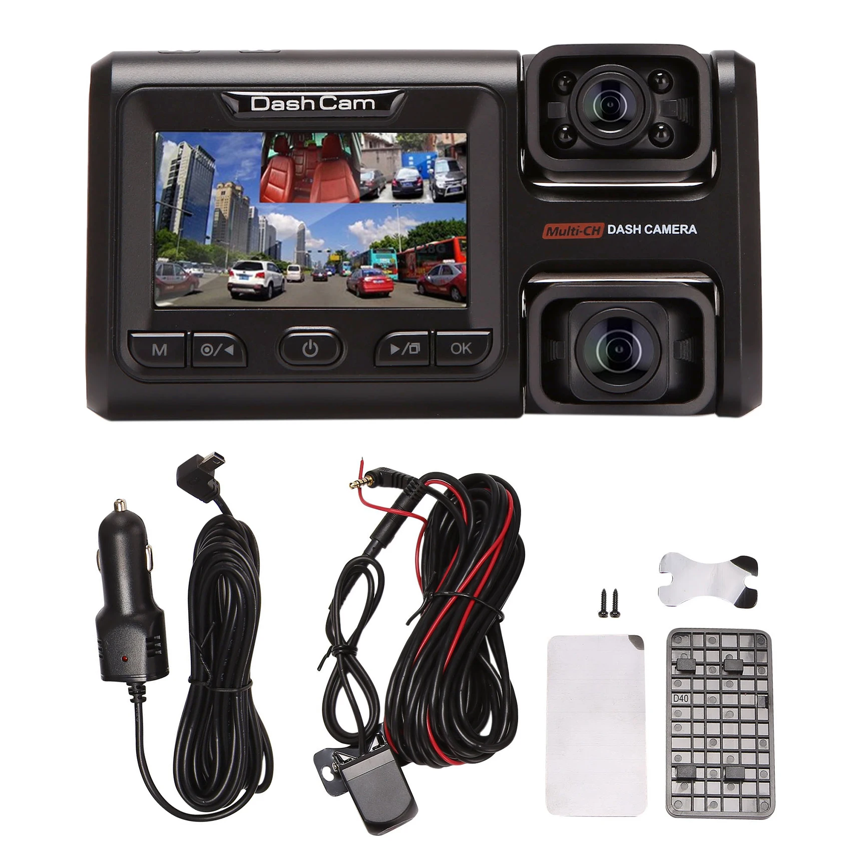 Автомобильный видеорегистратор 2K + 1080P + 1080P WiFi регистратор ночного видения с двумя объективами Dash Cam Автомобильная видеокамера (GPS)