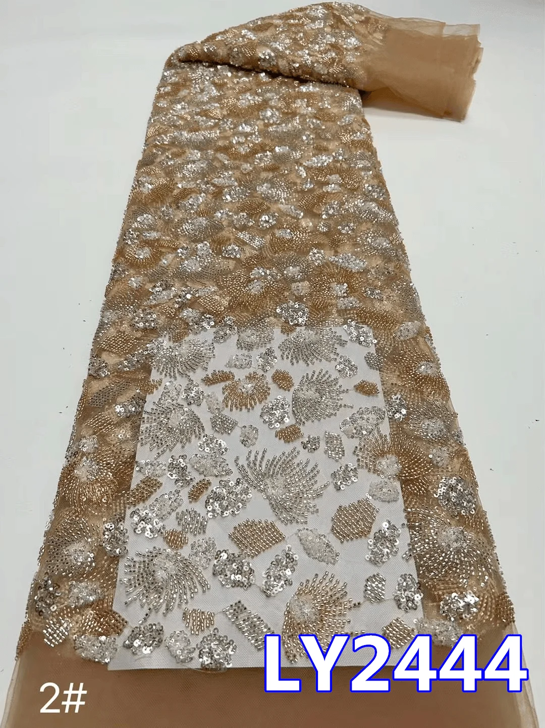 Африканская сетчатая кружевная ткань 2023, высококачественные бусины, Нигерийская вышивка, блестки, Французское тюлевое кружево для свадебного платья PL170-1