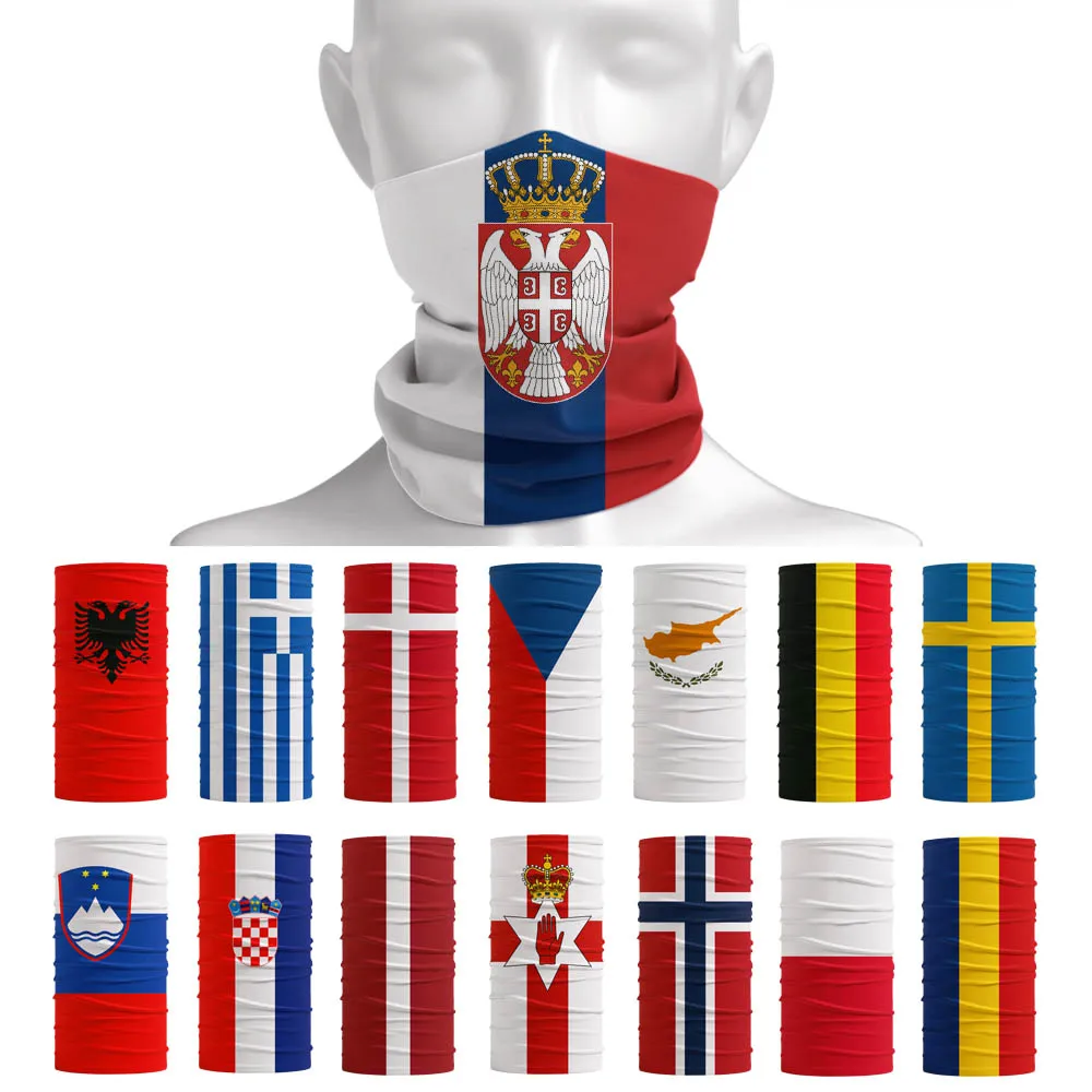 Бандана с новым Европейским Национальным флагом, Сербия, Румыния, Польша, Латвия, Гетры с принтом флага, Бесшовная маска для лица, мужской Шарф для мотоцикла