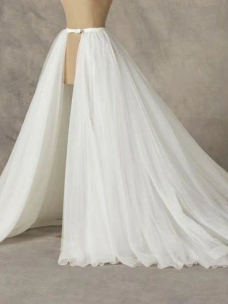 Верхняя юбка из тюля, Съемный шлейф свадебного платья, Съемная юбка Макси, верхняя юбка свадебного платья.