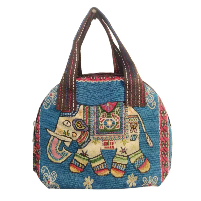 Двусторонняя вышивка в этническом стиле, маленькая холщовая сумочка, женская сумка из мультяшной ткани на одно плечо, повседневные кошельки и сумки