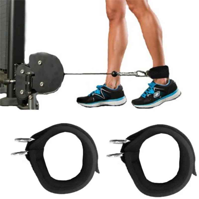 Двухцветные кольцевые ремешки для лодыжек, тренажеры для тренировки силы ног, эластичный прочный нейлоновый ремень