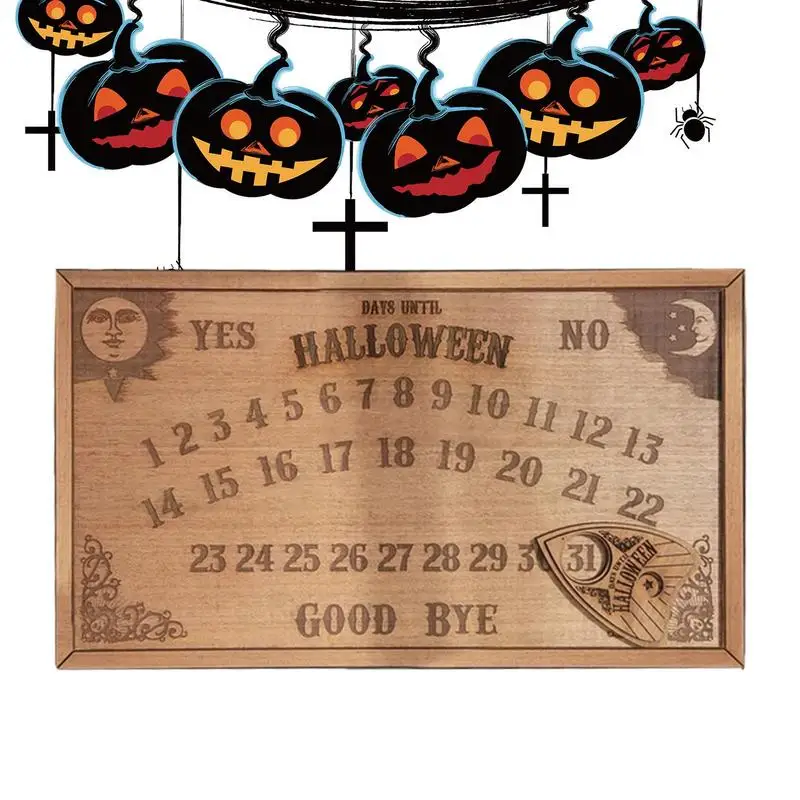 Деревянные Адвент-календари, деревянный календарь на Хэллоуин, декор, портативный настенный календарь обратного отсчета для украшения дома в шкафу