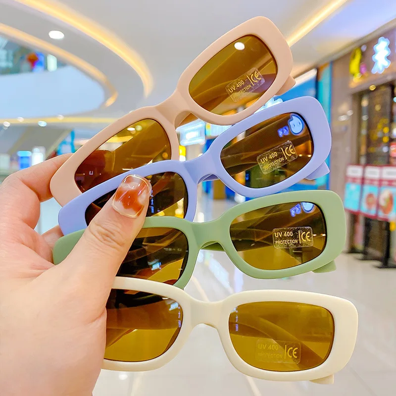 Детские модные прямоугольные солнцезащитные очки для мальчиков и девочек, солнцезащитные очки для путешествий на открытом воздухе, солнцезащитные очки в маленькой оправе, солнцезащитные очки для ребенка
