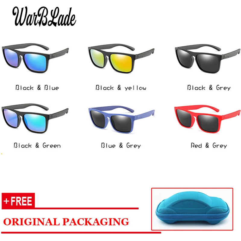 Детские солнцезащитные очки для мальчиков и девочек, поляризованные солнцезащитные очки, детские силиконовые гибкие защитные оправы, очки UV400 WBL