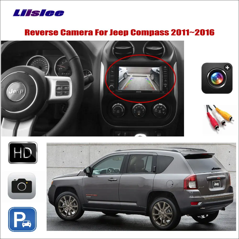 Для Jeep Compass 2011-2016 Камера заднего вида заднего вида для парковки автомобиля резервный адаптер RCA HD CCD SONY III CAM Аксессуары