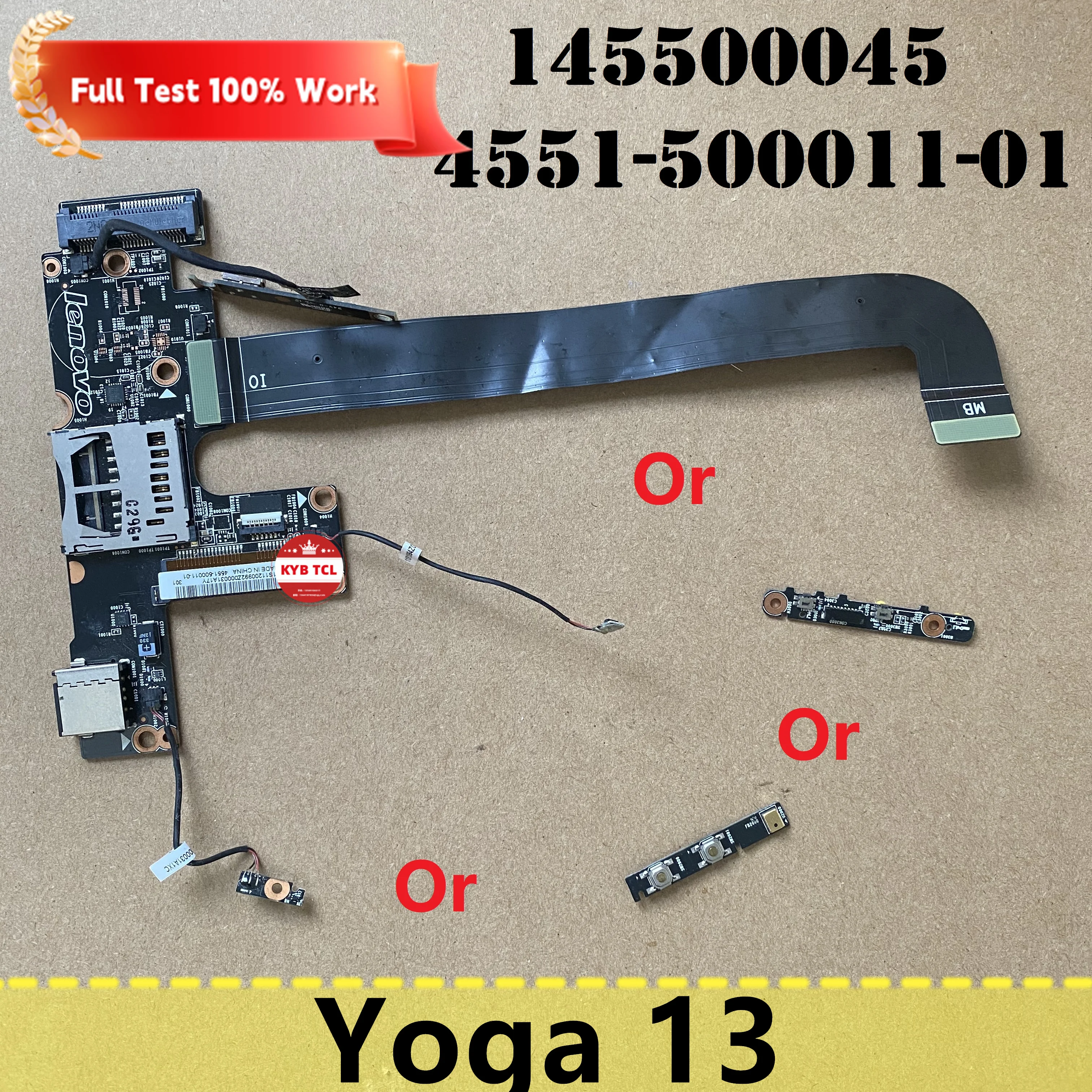 Для Lenovo Yoga 13 Плата USB-кард-ридера или плата переключателя Wi-Fi с Кабелем или Плата кнопки регулировки громкости Питания 4551-500011-01 145500045