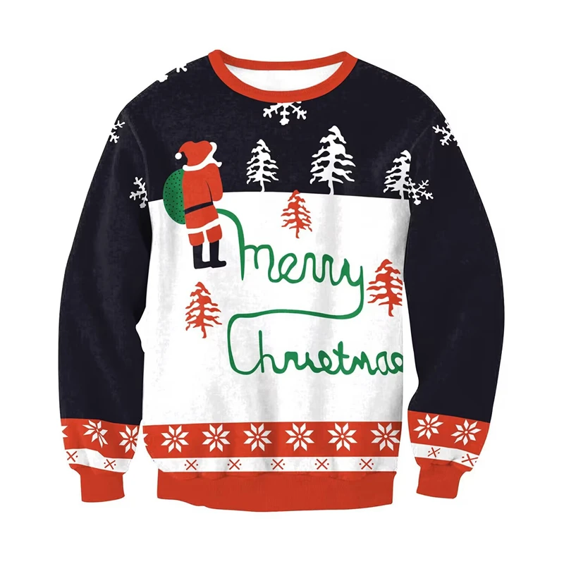 Для мужчин и женщин, Уродливый Рождественский свитер, Забавный аниме-узор, Безвкусные Рождественские джемперы, Топы, Рождественская толстовка для пары, праздничная вечеринка
