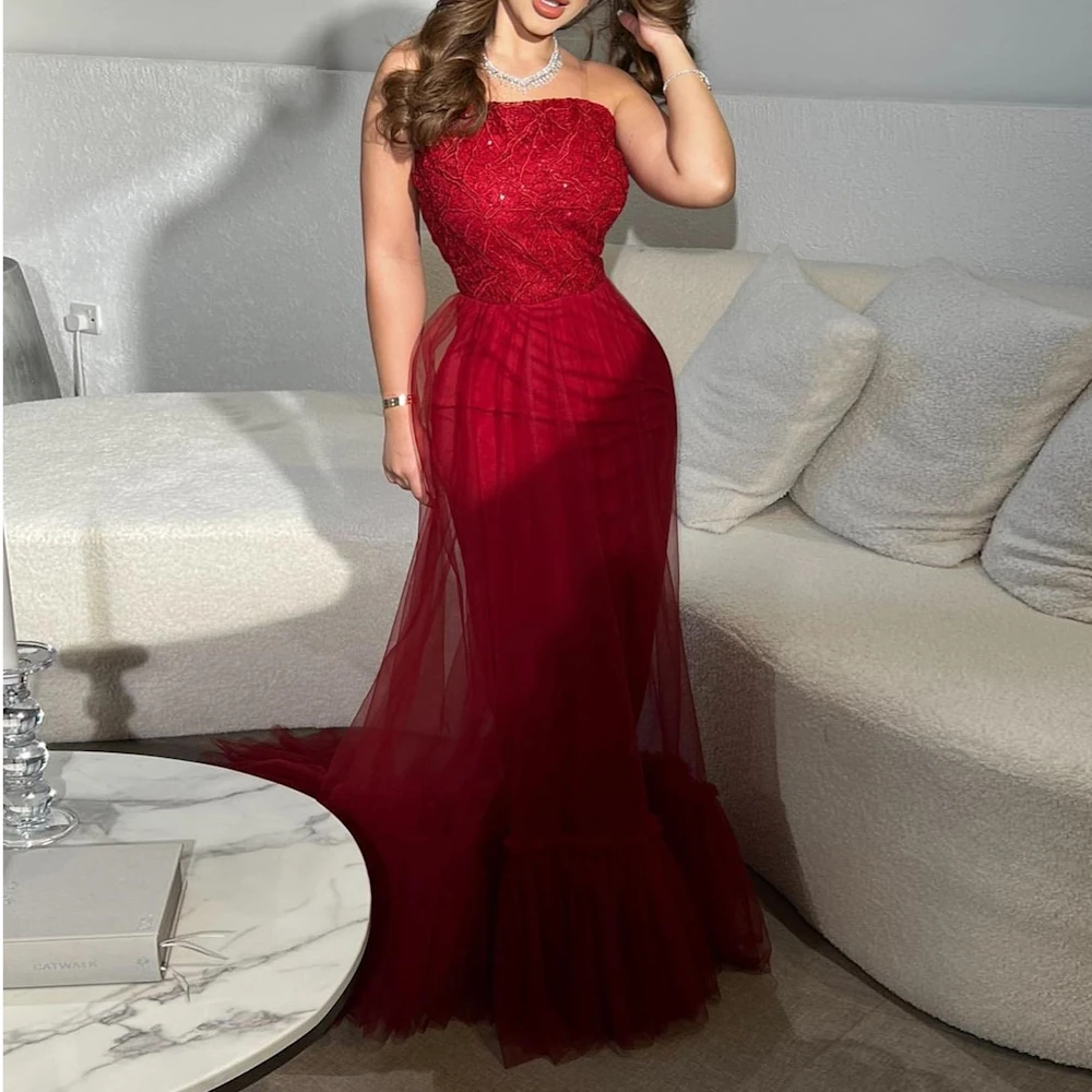 Женское вечернее платье MULOONG с прямыми бретельками длиной до пола на молнии, красное сексуальное платье для выпускного вечера без рукавов, новинка 2023 года