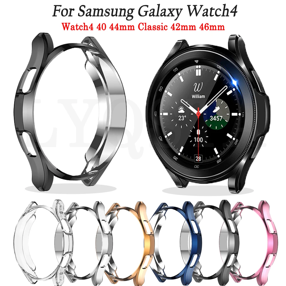 Защитный чехол для Samsung Galaxy Watch 4 40 мм 44 мм Мягкий чехол из ТПУ, бампер, полноэкранная защитная рамка, аксессуар Galaxy Watch4