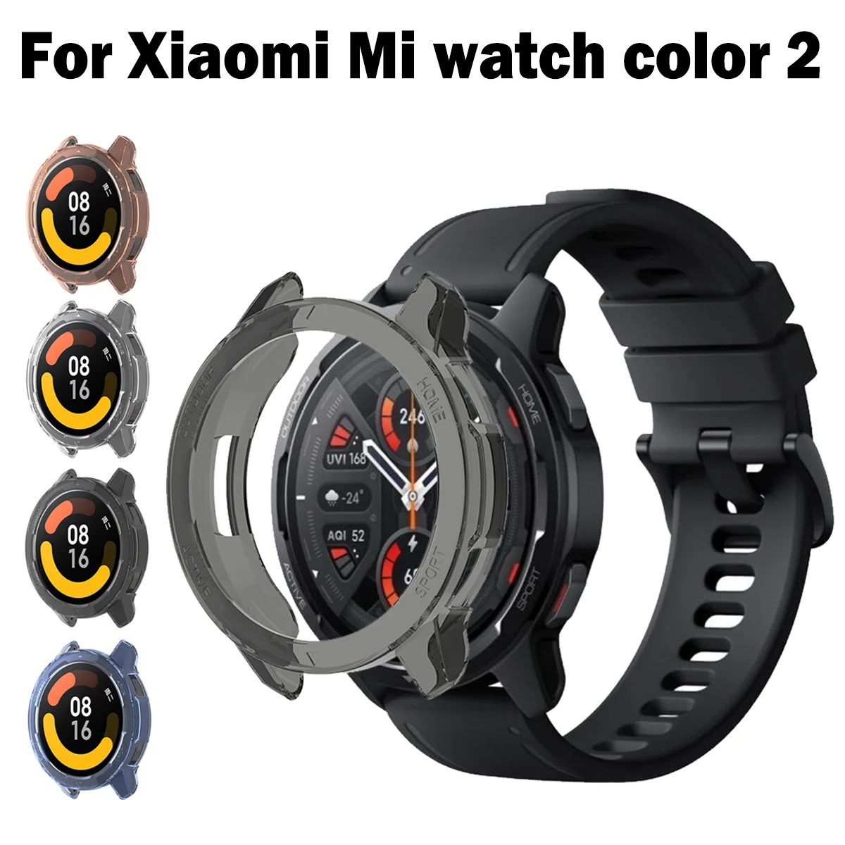 Защитный чехол для Xiaomi Mi watch color 2, защитная рамка для смарт-часов, мягкий кристально чистый чехол из ТПУ для Mi watch S1 active
