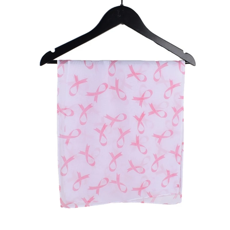 Классические шарфы для жаркого лета, обертывание шеи розовой лентой, приятные для кожи шарфы для мамы, солнцезащитные принадлежности