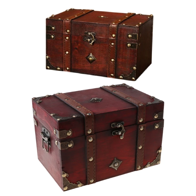 Коробка Ювелирных изделий Винтажный Домашний Деревянный ящик Для хранения ювелирных изделий в стиле коробки, Маска-органайзер для антикварной коробки для безделушек