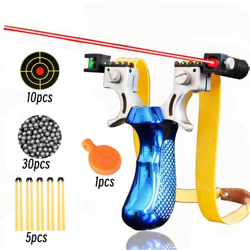 Лазерная рогатка для стрельбы в цель Высокоточная рогатка для охоты на открытом воздухе Оригинальная мощность охотничьей высокоточной катапульты