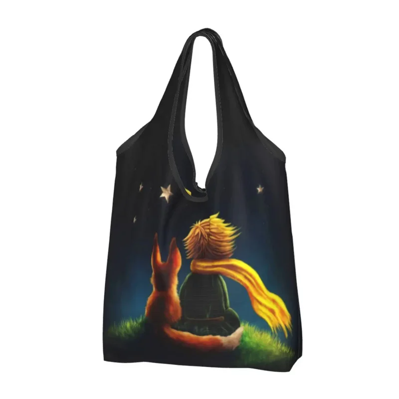 Маленький принц, художественная продуктовая сумка, женская сумка для покупок, забавная Французская сказочная сумка для покупок, сумки большой емкости