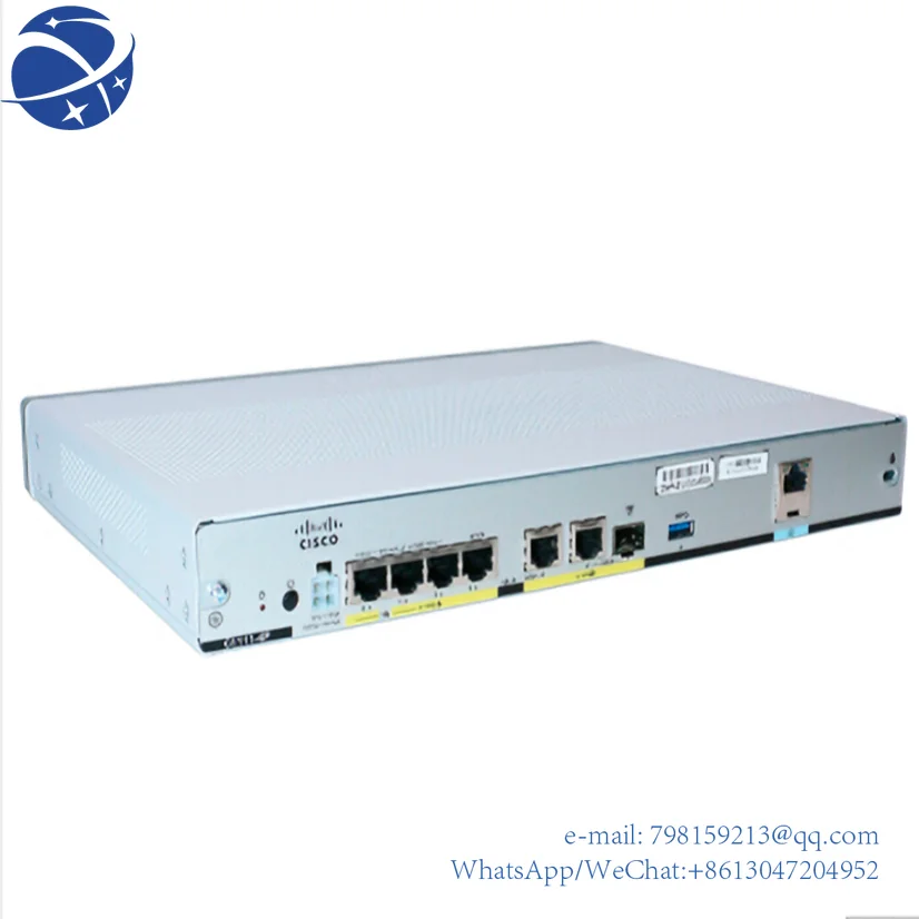 Маршрутизатор yyhcC1111-4P - 4-портовый коммутатор (встроенный) Пропускная способность шифрования: 250 Мбит/с WPA2-PSK, WPA2-Enterprise, маршрут WPA-Enterprise